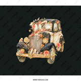 Floral Antique Car Backpack, Vintage Vehicle Bag, Classic Automobile Art, Unique Travel Backpack, Stylish Everyday Backpack - Tawshia