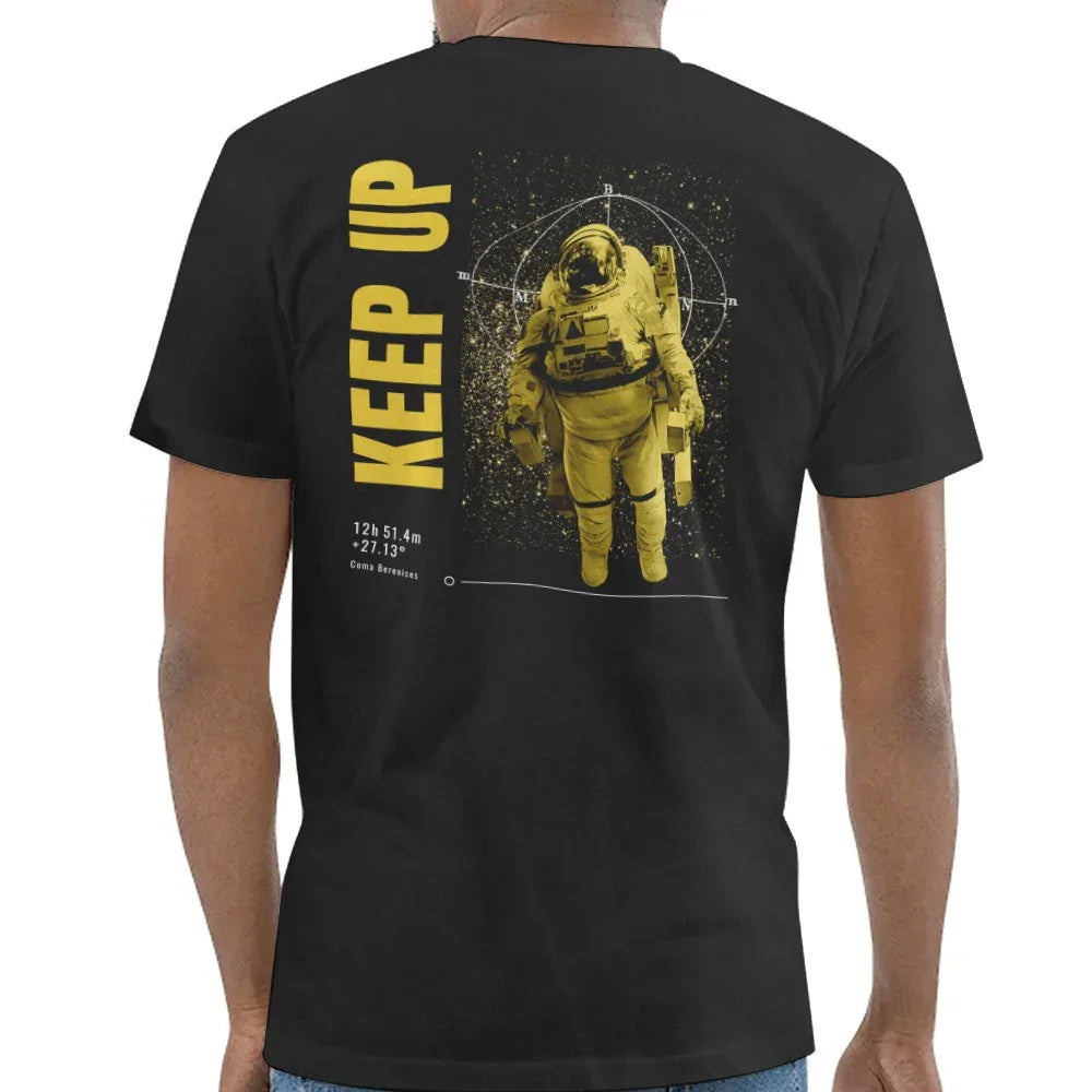 Astronaut Keep Up Graphic Men's Black T-Shirt product type