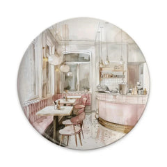 Cafe Scene Pinback, Watercolor Restaurant Pin, Aesthetic Cafe Decor Pinback, Trendy Foodie Pin, Stylish Pinbacks - Tawshia