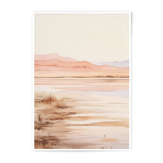 Watercolor Landscape Photographic Print, Desert Mountain Wall Art, Pastel Colors Nature Photography, Home Decor, Gift Idea - Tawshia