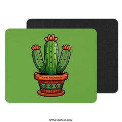 Cactus Mouse Pad, Potted Plant Mousepad, Desert Plant, Cute Desk Decor, Botanical Mouse Pad, Floral, Green, Home Office, Cactus Lover Gift - Tawshia