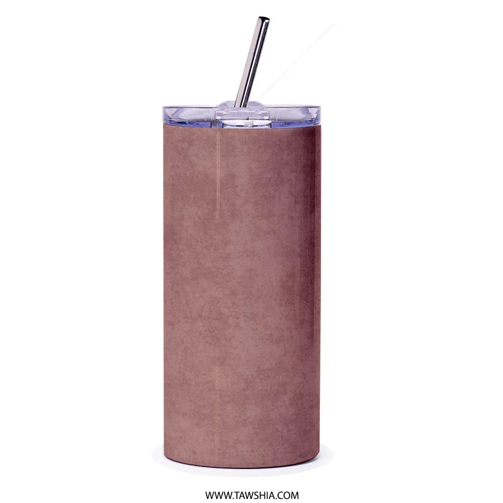 Stylish Insulated Brown Tumbler with Straw product type