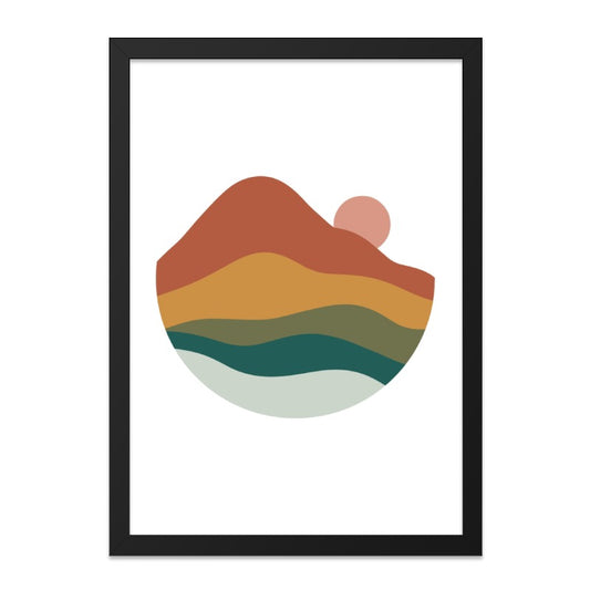 Minimalist Mountain Wall Art, Sunset Abstract Art, Modern Home Decor, Geometric Landscape Art, Earth Tone Print, Boho Wall Decor - Tawshia