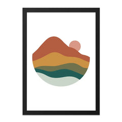 Minimalist Mountain Wall Art, Sunset Abstract Art, Modern Home Decor, Geometric Landscape Art, Earth Tone Print, Boho Wall Decor - Tawshia
