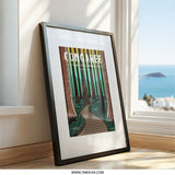 Congaree National Park Wall Art, Illustrated Nature Print, Forest Landscape Poster, Unique Travel Decor, Adventure Awaits, Home Decor - Tawshia