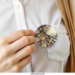 Floral Patchwork Pinback Button, Abstract Art Button, Unique Flower Pin, Decorative Button, Aesthetic Pin, Artistic Gift, Trendy Button - Tawshia