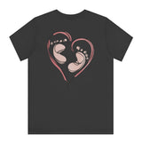 Heart Shaped Baby Footprints Design T-Shirt product type