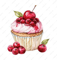 Cherry Cupcake Mug, Watercolor Dessert Coffee Cup, Sweet Treat Mug, Baking Lover Gift, Foodie Mug, Artistic Mug, Kitchen Decor, Unique Mug - Tawshia