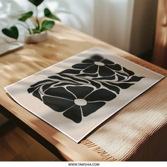 Floral Photographic Print, Black Flower Art Print, Minimalist Flower Wall Decor, Botanical Art, Floral Home Decor, Modern Art Print - Tawshia