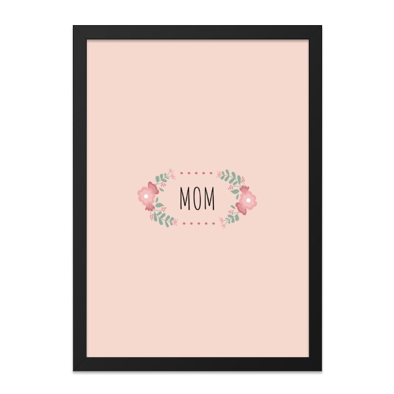 Mom Floral Wall Art, Mother's Day Gift, Floral MOM Decor, Nursery Wall Decor, Pink Floral Art, Mothers Day Wall Art, Mom Gift Idea - Tawshia