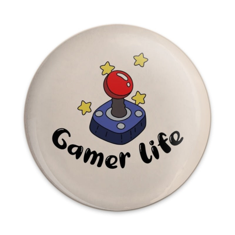 Gamer Life Pinback Button, Retro Joystick Button, Gaming Badge, Gamer Gift, Video Game Button, Retro Gaming Pin, Gift for Gamers - Tawshia