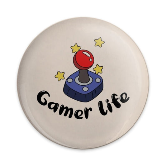 Gamer Life Pinback Button, Retro Joystick Button, Gaming Badge, Gamer Gift, Video Game Button, Retro Gaming Pin, Gift for Gamers - Tawshia