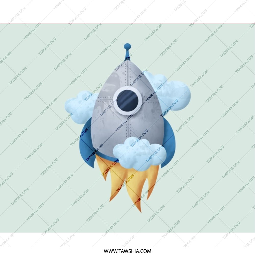Rocket Mouse Pad, Space Theme Mousepad, Cute Mousepad, Travel Mousepad, Office Decor, Gift for Him, Gift for Her, Trendy Mouse Pad - Tawshia