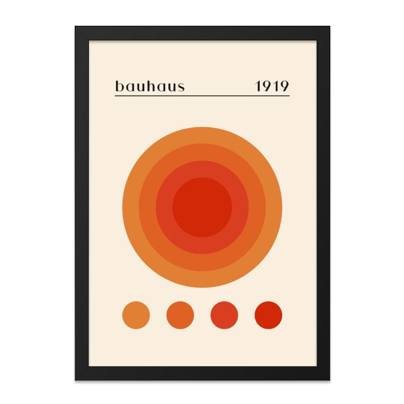 Bauhaus Wall Art, 1919 Print, Minimalist Poster, Mid Century Modern Art, Geometric Wall Decor, Orange Circle Wall Art - Tawshia