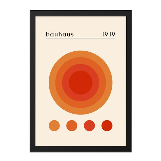Bauhaus Wall Art, 1919 Print, Minimalist Poster, Mid Century Modern Art, Geometric Wall Decor, Orange Circle Wall Art - Tawshia