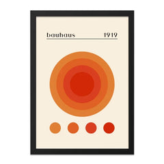 Bauhaus Wall Art, 1919 Print, Minimalist Poster, Mid Century Modern Art, Geometric Wall Decor, Orange Circle Wall Art - Tawshia
