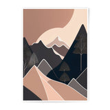 Minimalist Mountain Photographic Print, Geometric Landscape Art, Abstract Mountain Range, Earth Tone Wall Decor, Modern Nature Home Decor - Tawshia