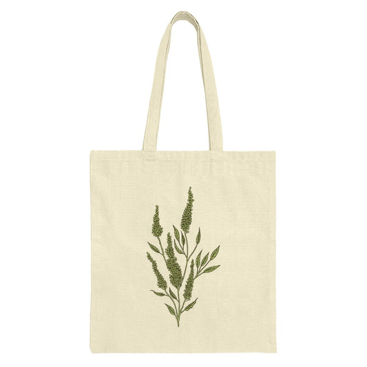 Green Flower Tote Bag, Botanical Print Bag, Elegant Plant Design, Stylish Reusable Shopping Bag, Everyday Tote - Tawshia