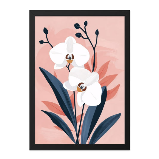 White Orchid Wall Art, Floral Print, Botanical Illustration, Minimalist Home Decor, Modern Art Print, Nature Inspired Wall Decor - Tawshia