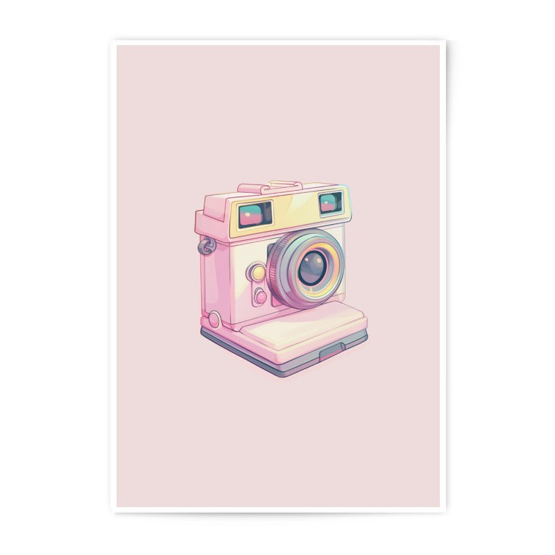 Vintage Camera Photographic Prints, Retro Style Art Print, Pastel Aesthetic Photography, Photography Lover Gift, Home Wall Art - Tawshia