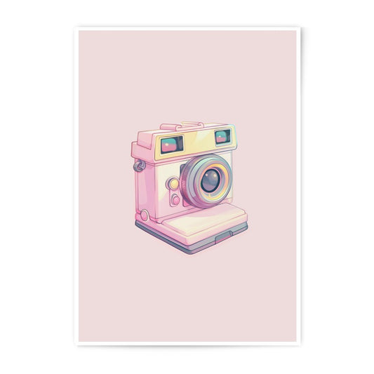 Vintage Camera Photographic Prints, Retro Style Art Print, Pastel Aesthetic Photography, Photography Lover Gift, Home Wall Art - Tawshia