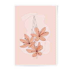 Floral Photographic Print, Peach Blossom Art, Botanical Wall Decor, Minimalist Home Art, Flower Line Art, Pastel Flower Print - Tawshia