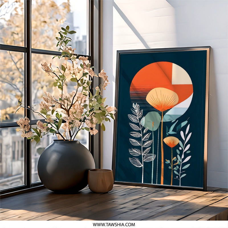 Floral Wall Art, Abstract Flower Print, Botanical Art Decor, Modern Wall Decor, Home Decor Wall Art - Tawshia