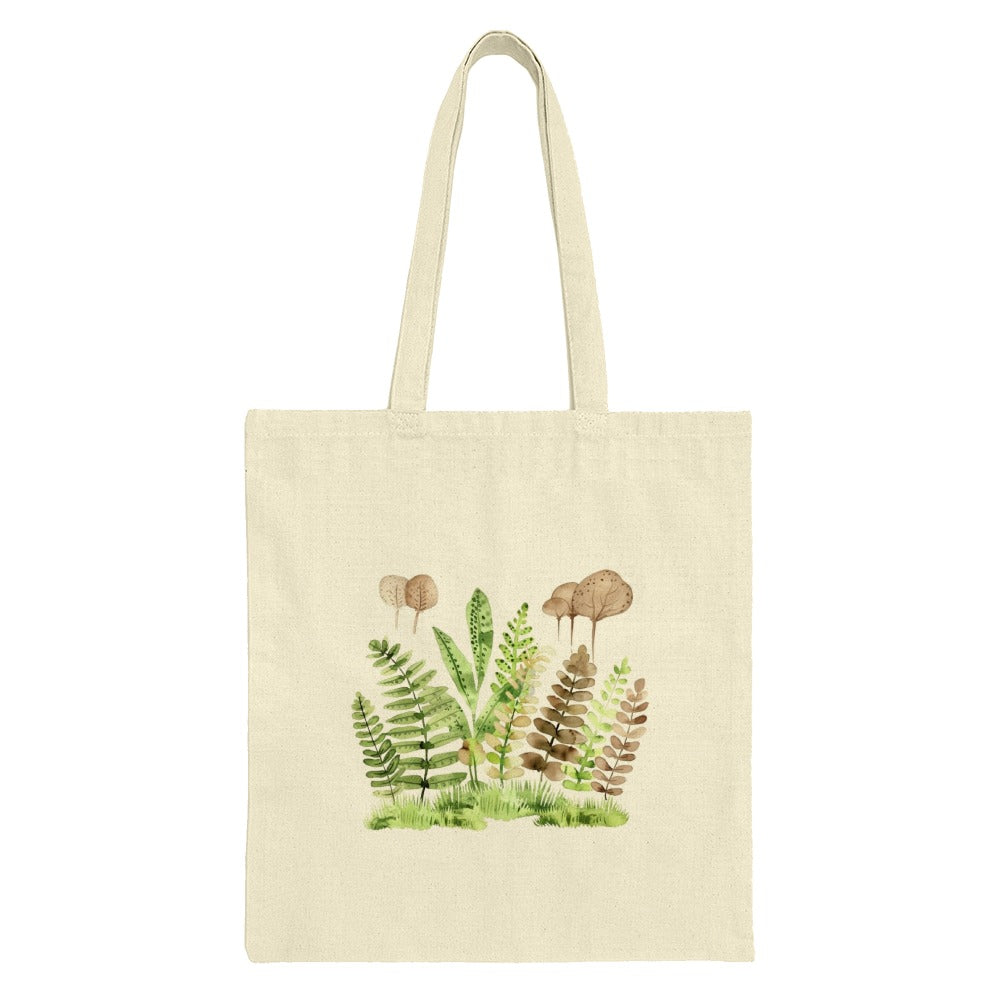 Watercolor Fern Tote Bag, Botanical Art Bag, Nature Lover Gift, Forest Ferns, Leaf Print Tote Bag, Earthy Tote Bag, Unique Design Tote Bag - Tawshia