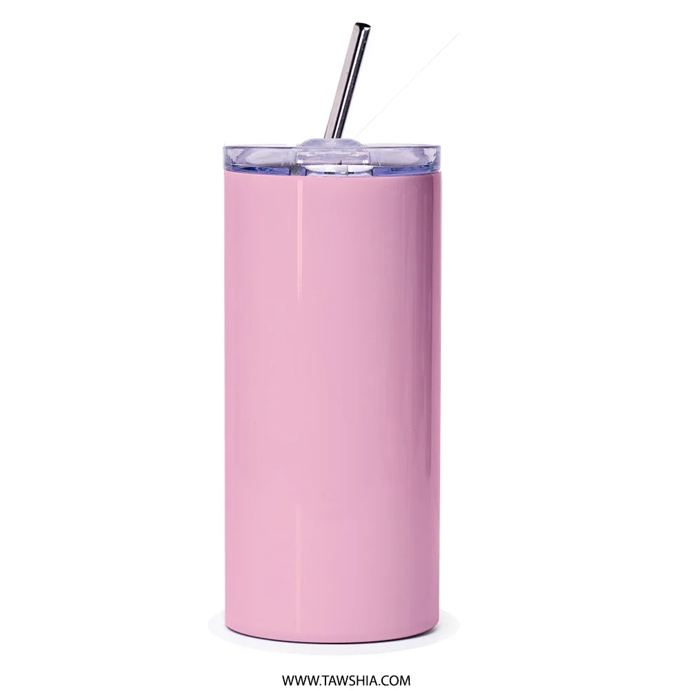 Stylish Pink Tumbler with Straw Drink Container product type