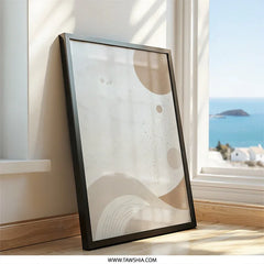 Abstract Wall Art, Beige Circles, Minimalist Art Print, Neutral Tone Decor, Modern Home Art, Geometric Art, Contemporary Wall Decor - Tawshia