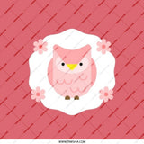 Cute Pink Owl Pocket Mirror, Floral Design, Travel Mirror, Unique Gift, Handbag Accessory, Owl Lover Gift, Bird Pocket Mirror - Tawshia