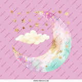 Moon and Stars Pinback, Celestial Pin, Dreamy Aesthetic, Watercolor Art, Cute Pin, Trendy Pin, Gift Idea, Unique Accessory - Tawshia