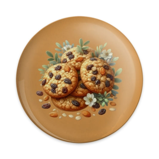 Oatmeal Raisin Cookies Pinback Button, Cute Dessert Button, Sweet Treat Badge, Foodie Gift, Bakery Lover Pin, Unique Button, Gift Idea - Tawshia