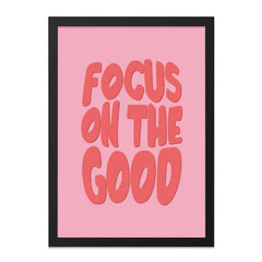 Focus on the Good Wall Art, Motivational Print, Pink Poster, Inspirational Quote, Positive Vibes, Home Decor, Gift Idea - Tawshia