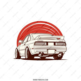 Retro Car Art Tote Bag, Japanese Car Design, JDM Inspired Gift, Car Lover Gift, Automotive Art, Cool Driver Gift - Tawshia