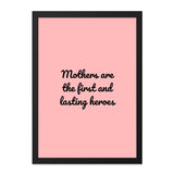 Mothers First Heroes Wall Art, Mom Quote Art, Pink Wall Decor, Mother's Day Gift, Hero Wall Art, Inspirational Quote Art, Home Decor - Tawshia