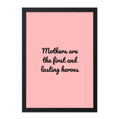 Mothers First Heroes Wall Art, Mom Quote Art, Pink Wall Decor, Mother's Day Gift, Hero Wall Art, Inspirational Quote Art, Home Decor - Tawshia