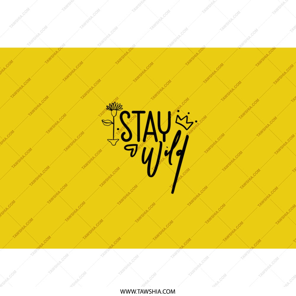 Stay Wild Tumbler, Inspirational Quote Tumbler, Yellow Tumbler, Modern Tumbler, Gift for Her, Trendy Tumbler, Stainless Steel Tumbler - Tawshia