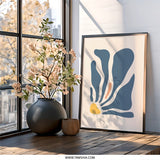 Abstract Wall Art, Minimalist Print, Blue and Yellow Shapes, Modern Home Decor, Trendy Wall Decor, Unique Art Print - Tawshia