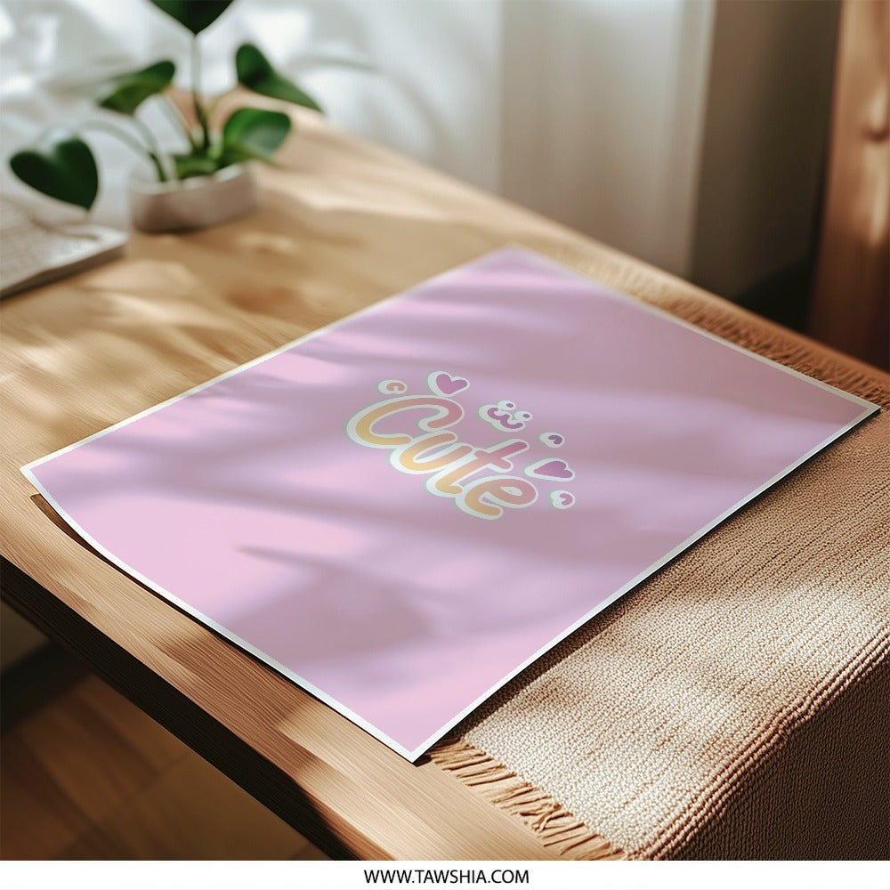 Cute Photographic Prints, Pastel Art Prints, Trendy Wall Art, Girly Aesthetic, Pink Room Decor, Sweet Home Decor - Tawshia