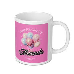 Where Grace Ascends Pink Balloon Design Mug product type
