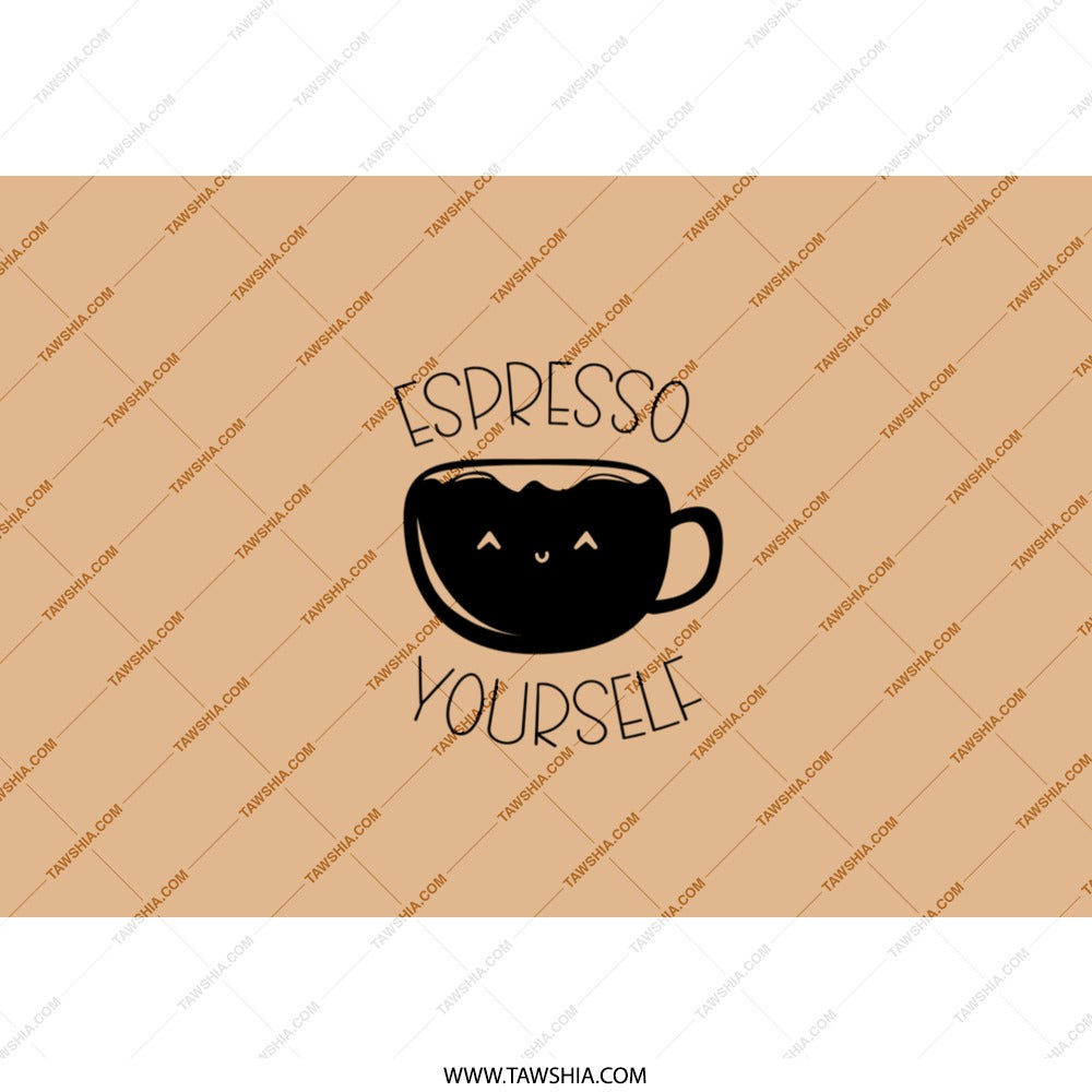 Espresso Yourself Tumbler, Funny Coffee Tumbler, Cute Coffee Lover Gift, Coffee Pun Tumbler, Stainless Steel Travel Mug - Tawshia