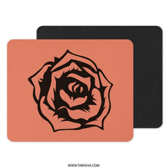 Black Rose Mouse Pad, Floral Design, Stylish Computer Accessory, Office Decor, Gift Idea, Trendy Desk Mat, Unique Mousepad - Tawshia