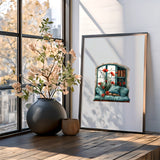 Cozy Scenic Window View With Red Poppies Art product