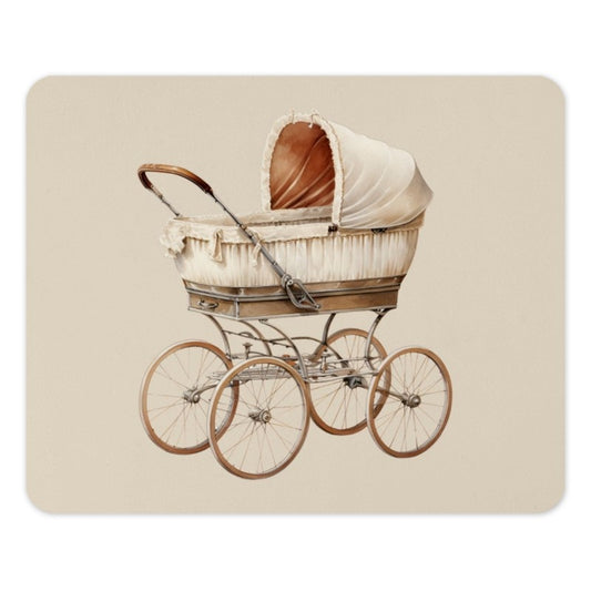 Vintage Baby Carriage Mouse Pad, Antique Pram Art, Nursery Decor Mousepad, Elegant Baby Stroller, Desk Accessory, Office Gift Idea - Tawshia