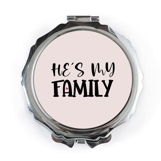 He's My Family Pocket Mirror, Family Love Gift, Best Friend Mirror, Compact Mirror, Cute Pocket Mirror, Appreciation Pocket Mirror - Tawshia
