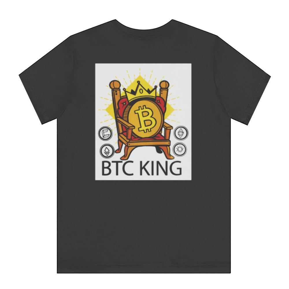 BTC King Graphic T-Shirt Perfect for Cryptocurrency Product