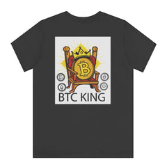 BTC King Graphic T-Shirt Perfect for Cryptocurrency Product