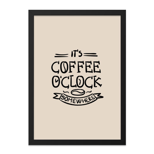Coffee OClock Wall Art, Funny Coffee Print, Its Coffee Time Poster, Coffee Lover Gift, Kitchen Decor, Home Decor Art - Tawshia