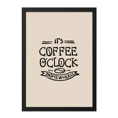 Coffee OClock Wall Art, Funny Coffee Print, Its Coffee Time Poster, Coffee Lover Gift, Kitchen Decor, Home Decor Art - Tawshia